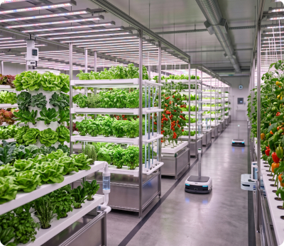 Indoor hydroponic vegetable farm